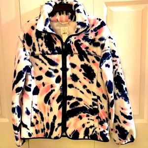 NWT GAP Sherpa jacket tie dye. Front zipper